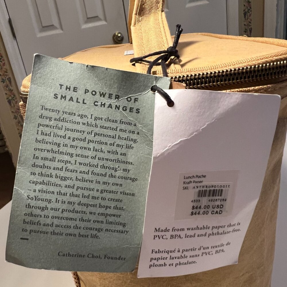 SoYoung Paper Lunch Poche, Natural Tan, Kraft Paper ORIGINAL design, NWT - Picture 9 of 13